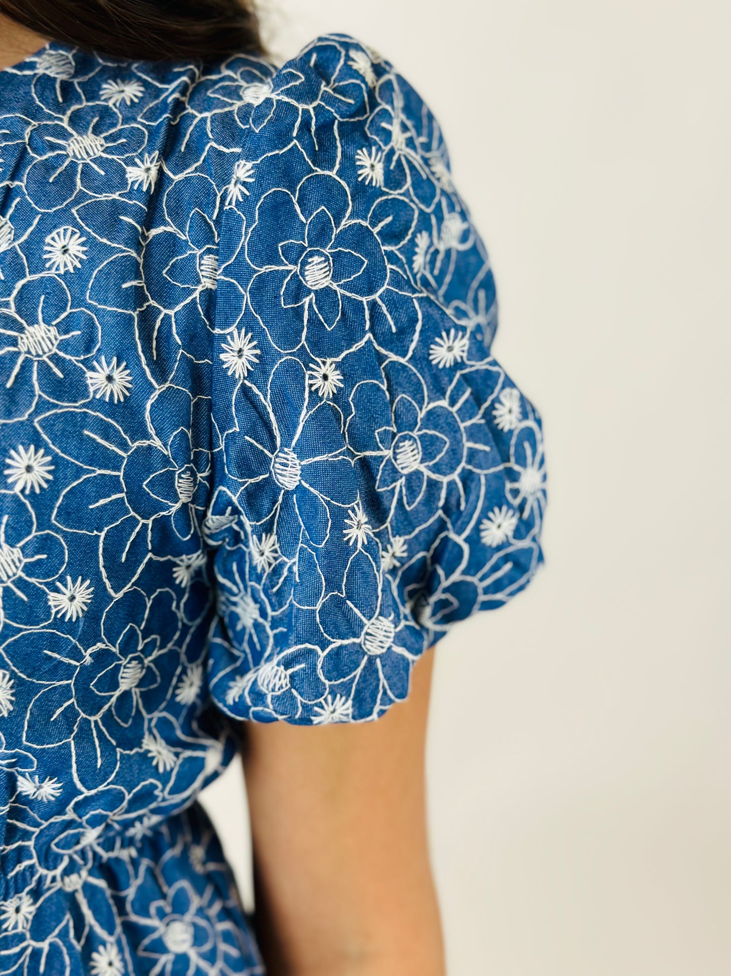 Triple Bow Eyelet Floral Dress