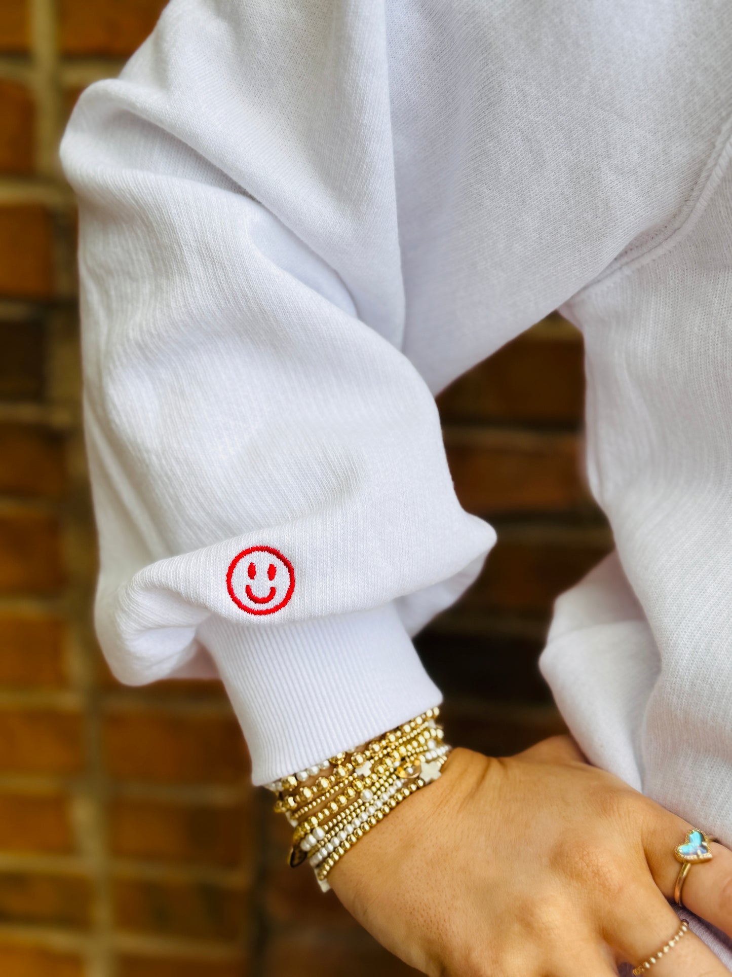Smiley Vintage Sweatshirt - White