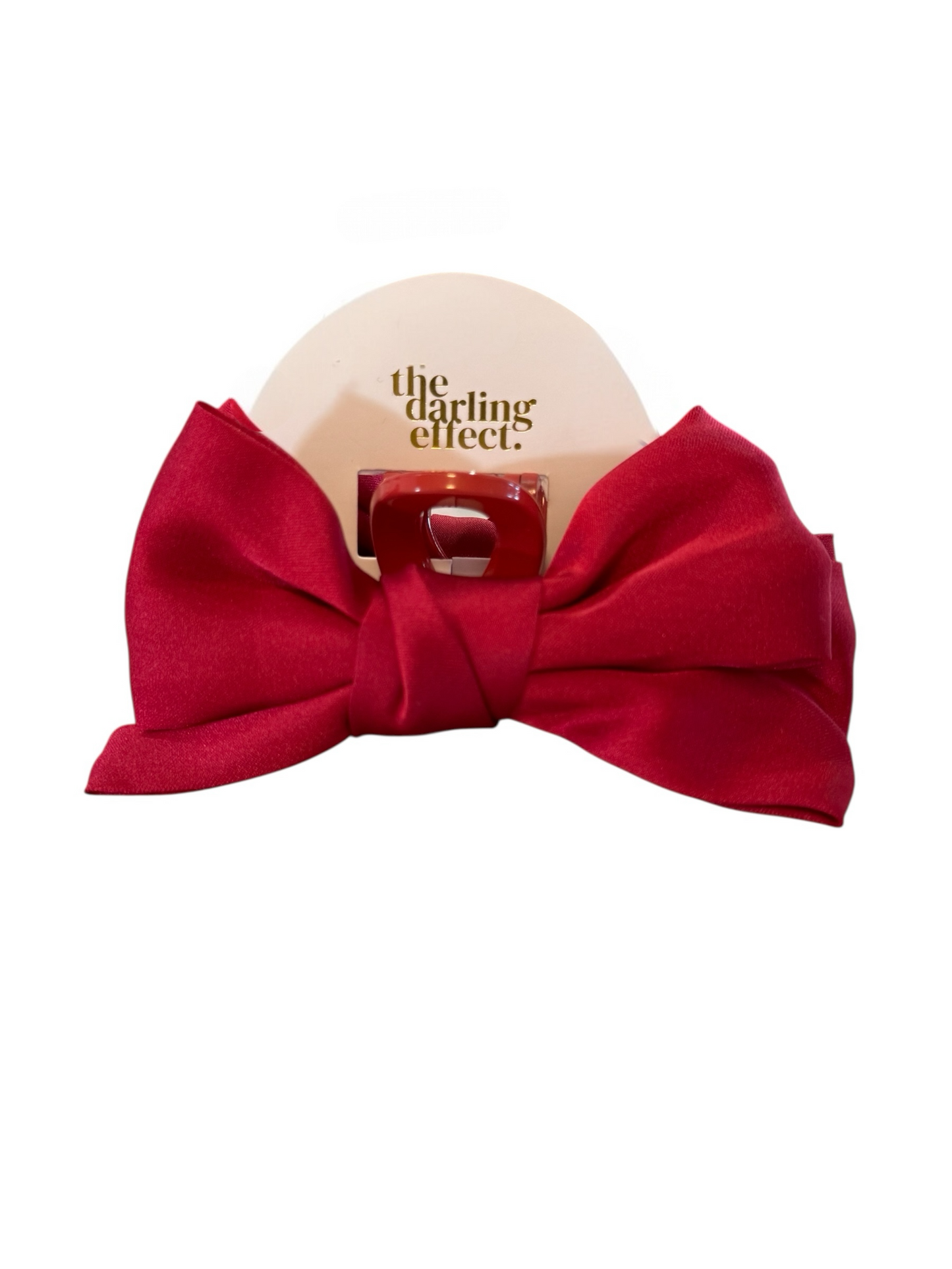 Mini Satin Bow w/ Claw Clip - Red