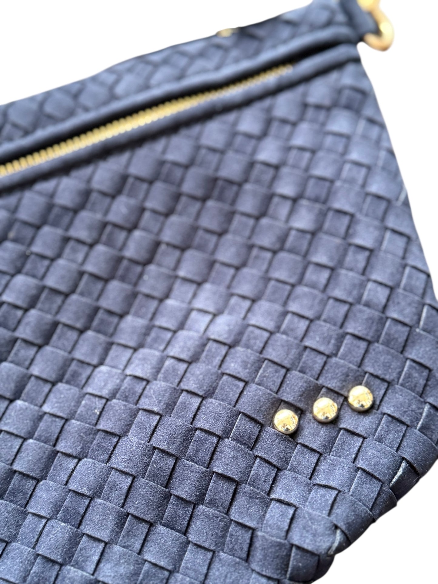 Woven Bum Bag - Navy Faux Suede