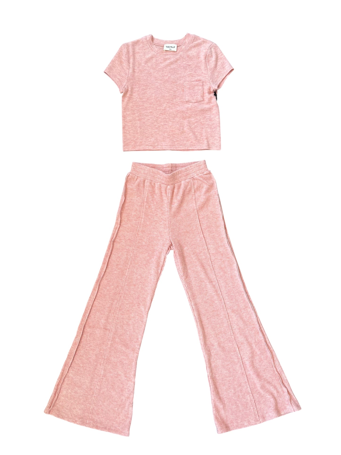 Tenly Hacci Rib Exposed Seam Pant - Cranberry