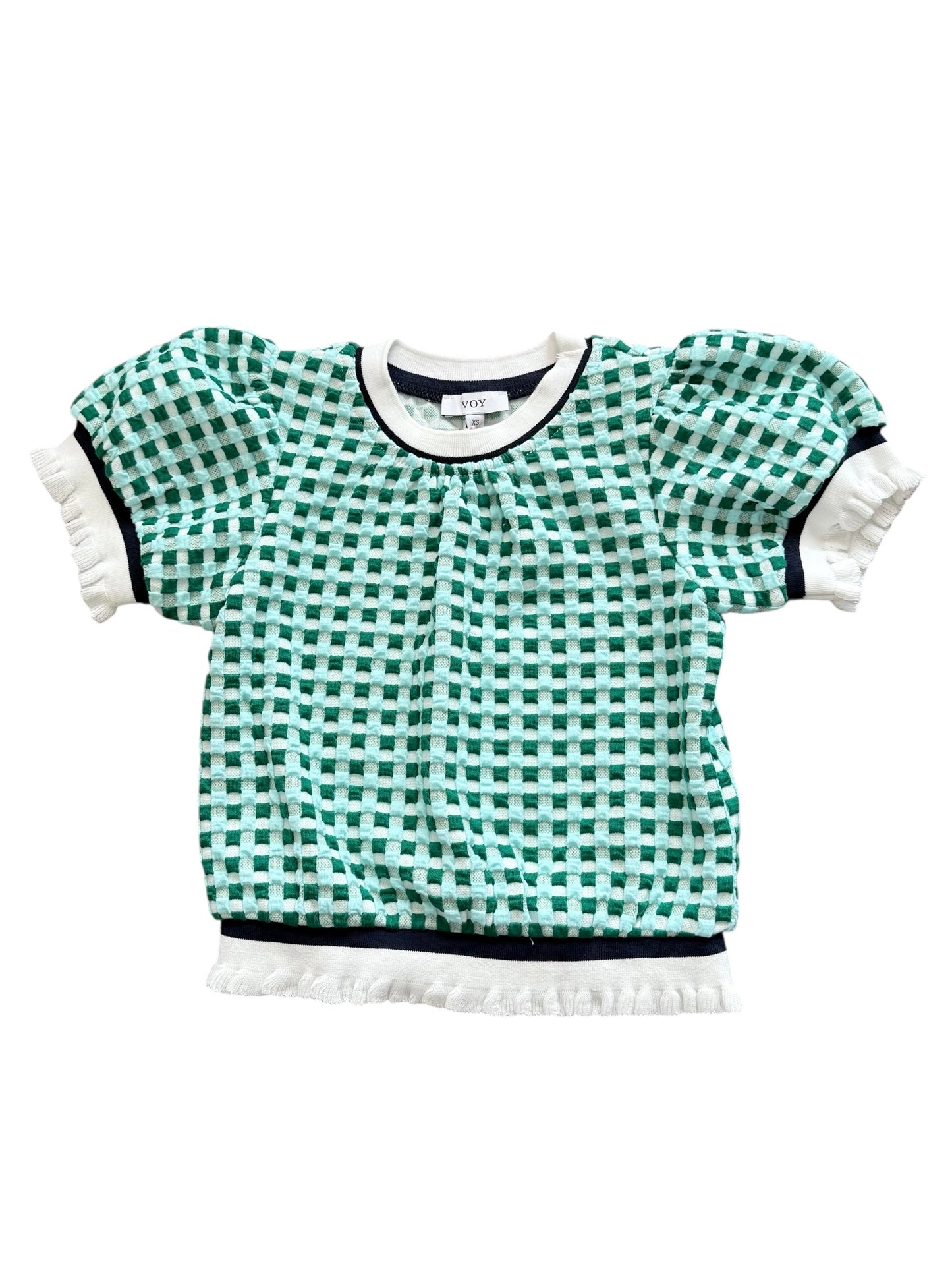 VOY Checkered Top - Mint