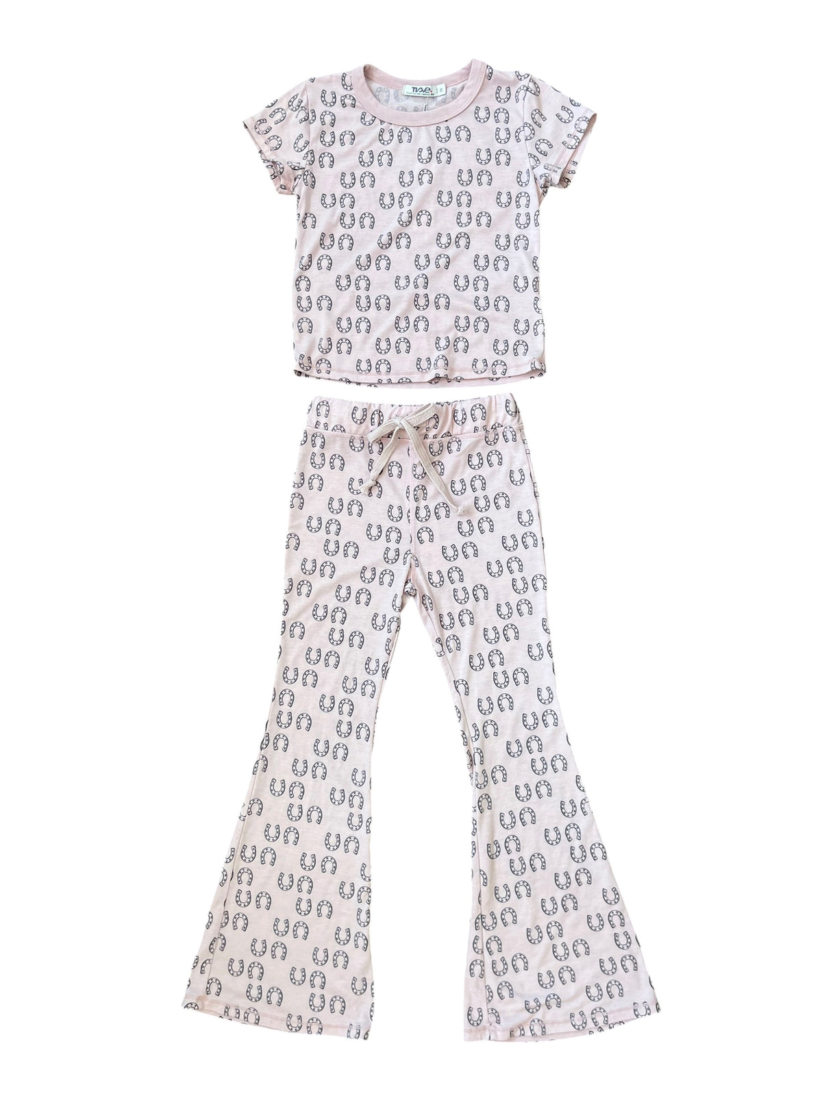 Lucky Horseshoe Tee - Dusty Rose