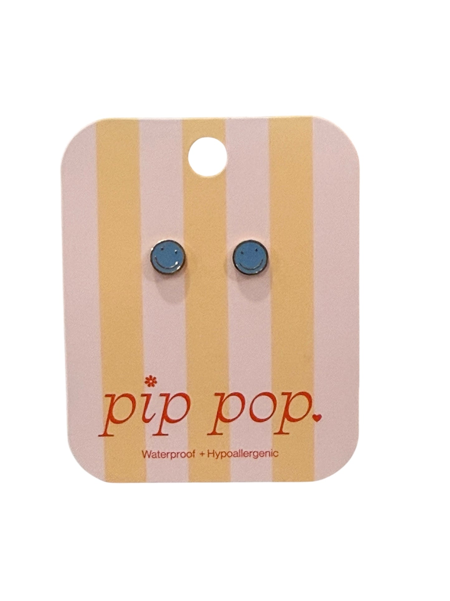 Pip Pop Blue Smile Stud Earrings