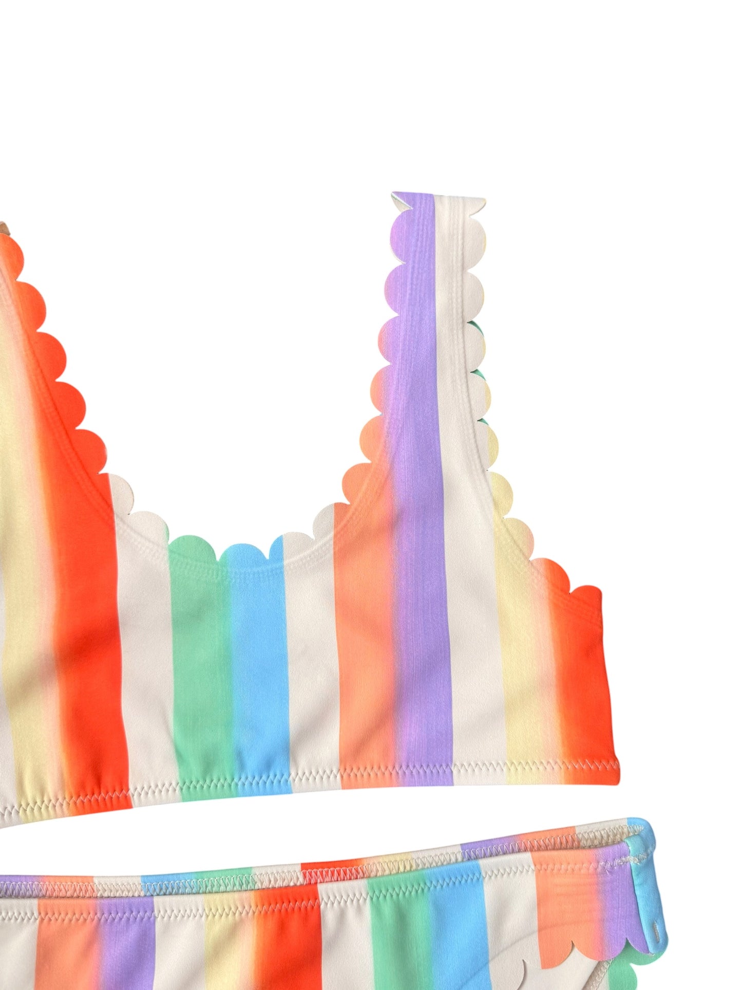 Nolina Scalloped Bikini - Rainbow Paint