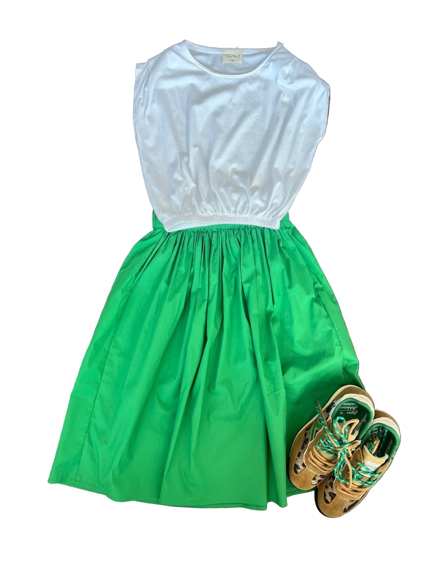 Tenly Poplin Midi Skirt - Kelly Green