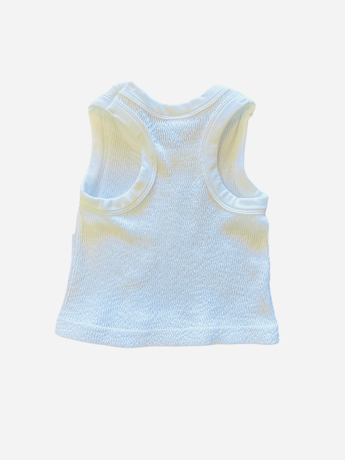 Smocked Crop Tank - White