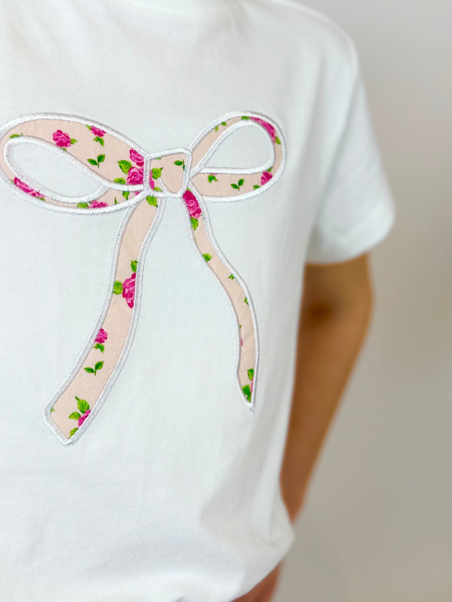 Bow T-Shirt In Petite Rose