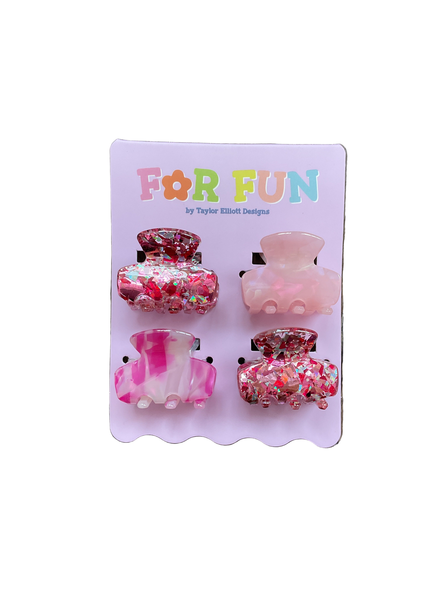 Mini Claw Hair Clip Set - Pink