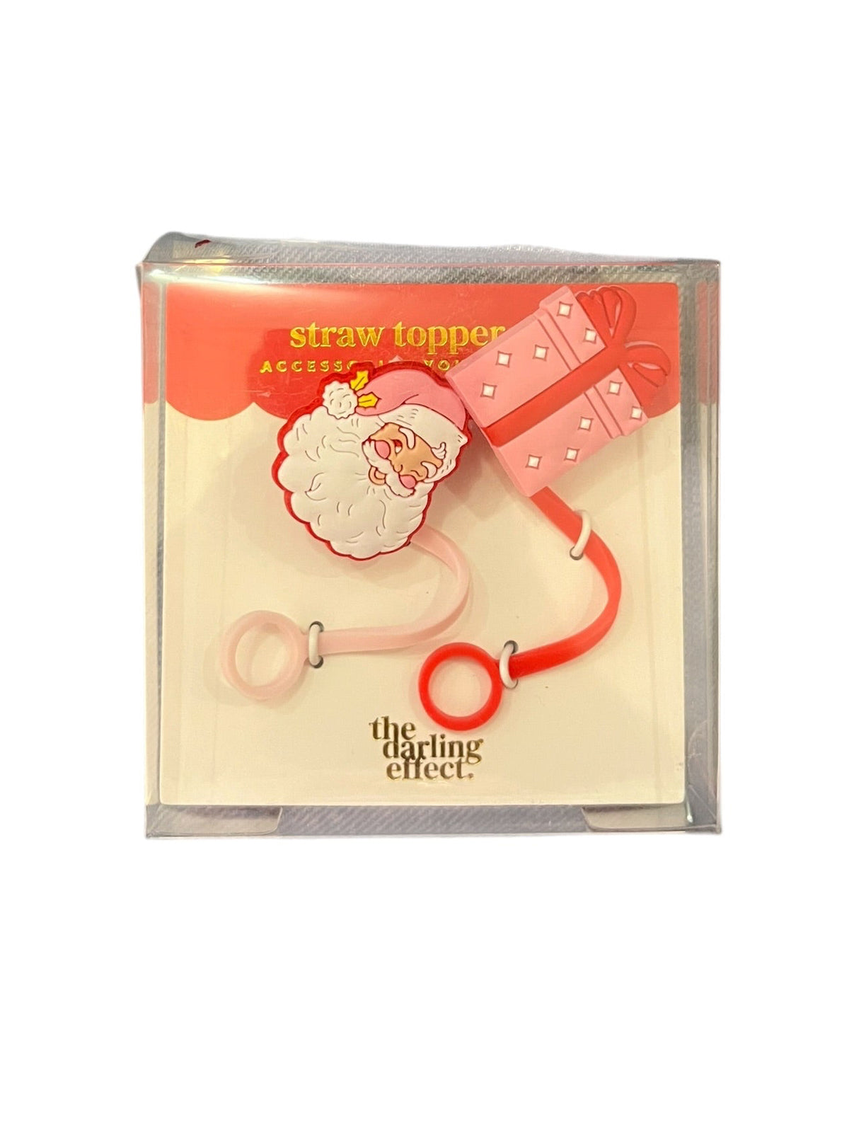 Tumbler Straw Topper Set - Santa/Present