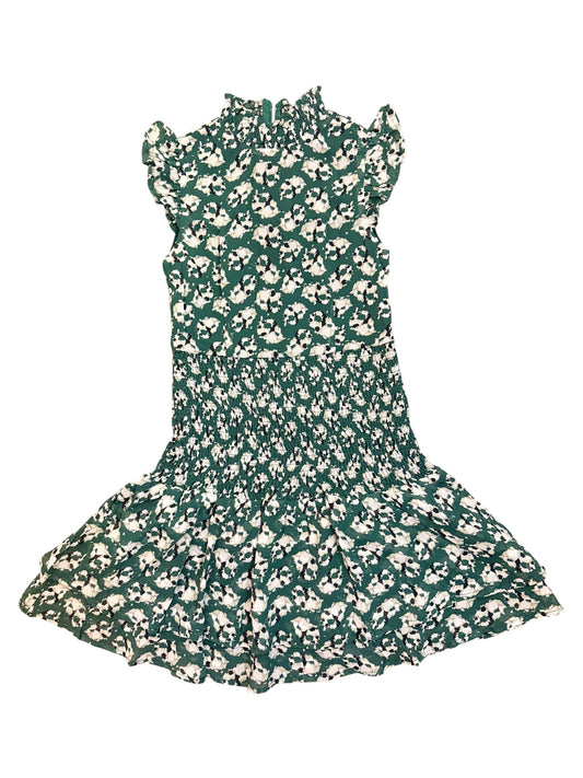 Selena Smocked Ruffle Dress - Green Floral