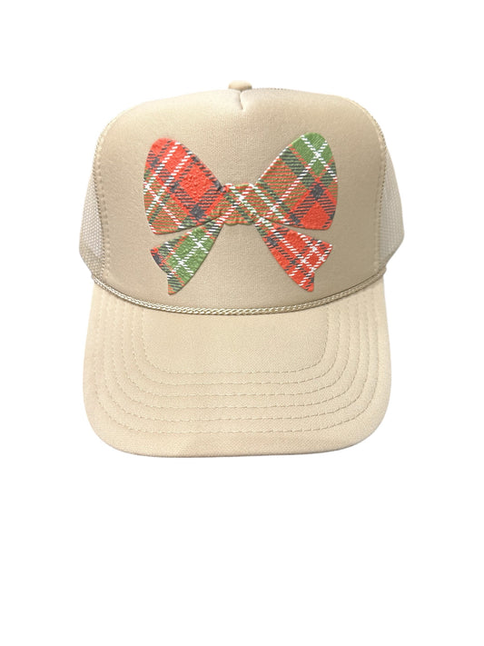 Plaid Bow trucker hat