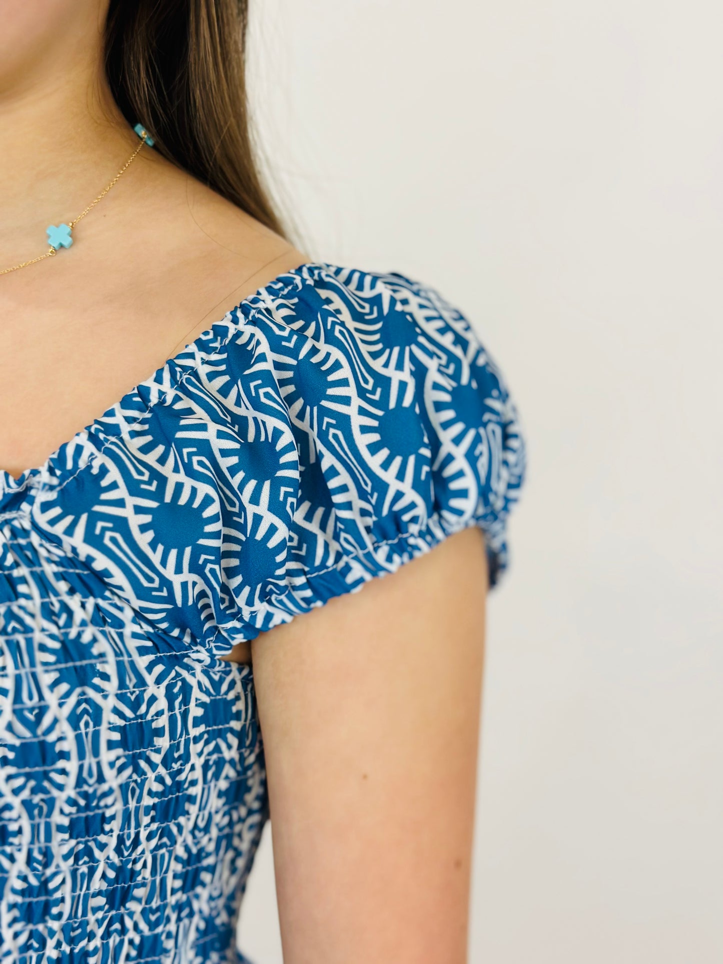 Geo Printed Tiered Dress