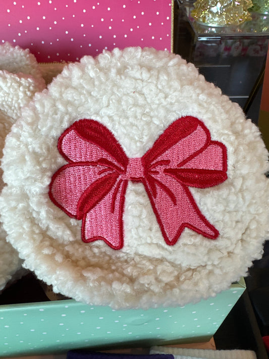 Round Teddy Pouch with Bow