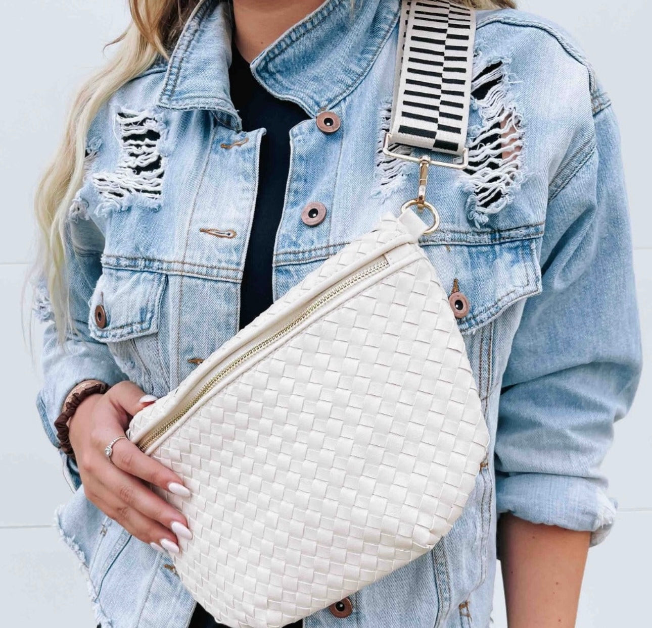 Woven Bum Bag - Off White