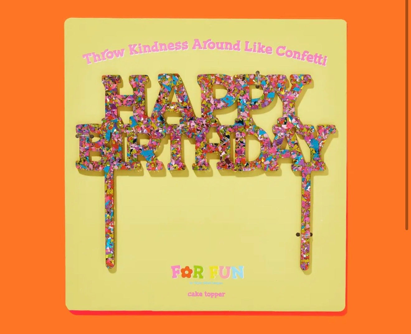 Happy Birthday Confetti Cake Topper