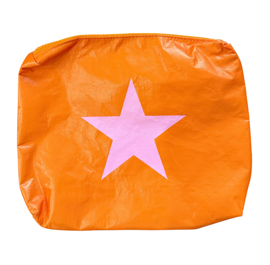 Malibu Sugar Pouch - Orange w/Pink Star