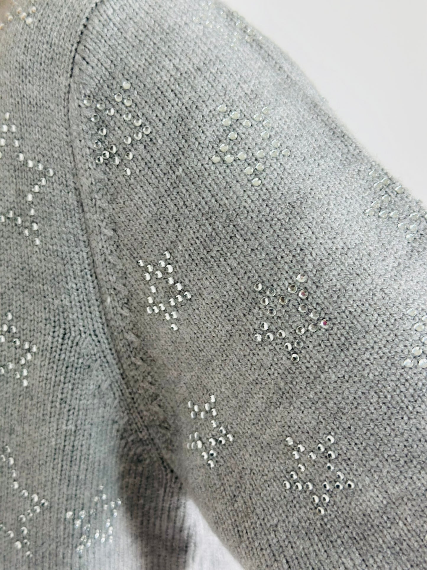 Lottie Crystal Star Sweater - Heather Grey