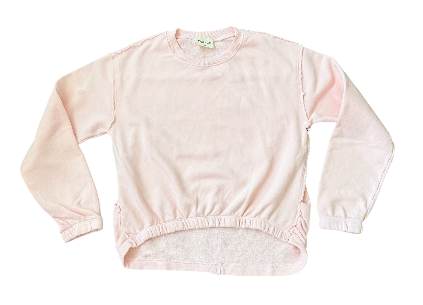 Tenly Hi-Lo Crewneck Pullover - Pink Moscato