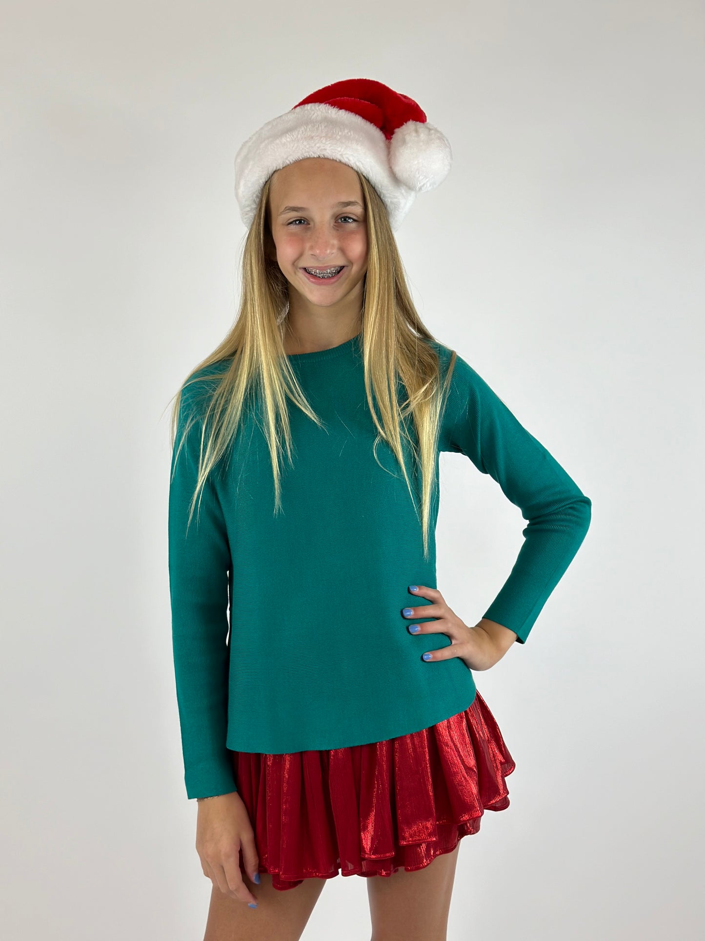 Boxy Knit Sweater - Teal