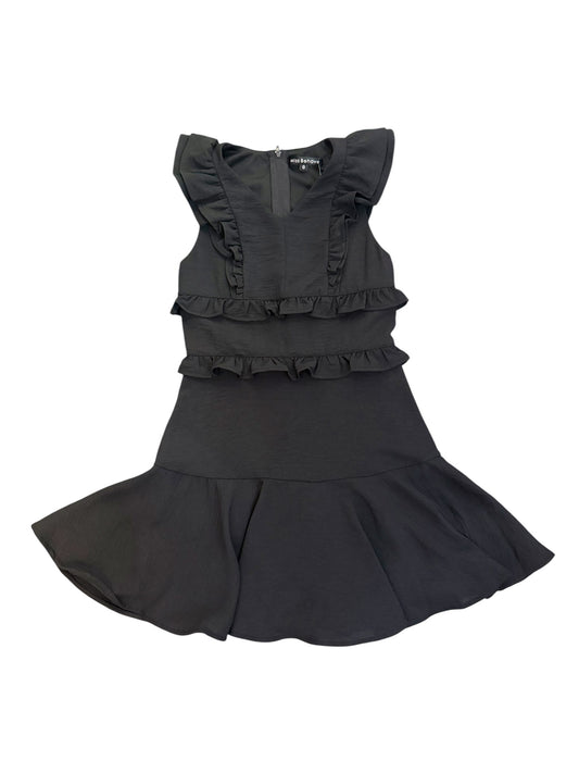 Lilith V Neck Ruffle Dress - Black
