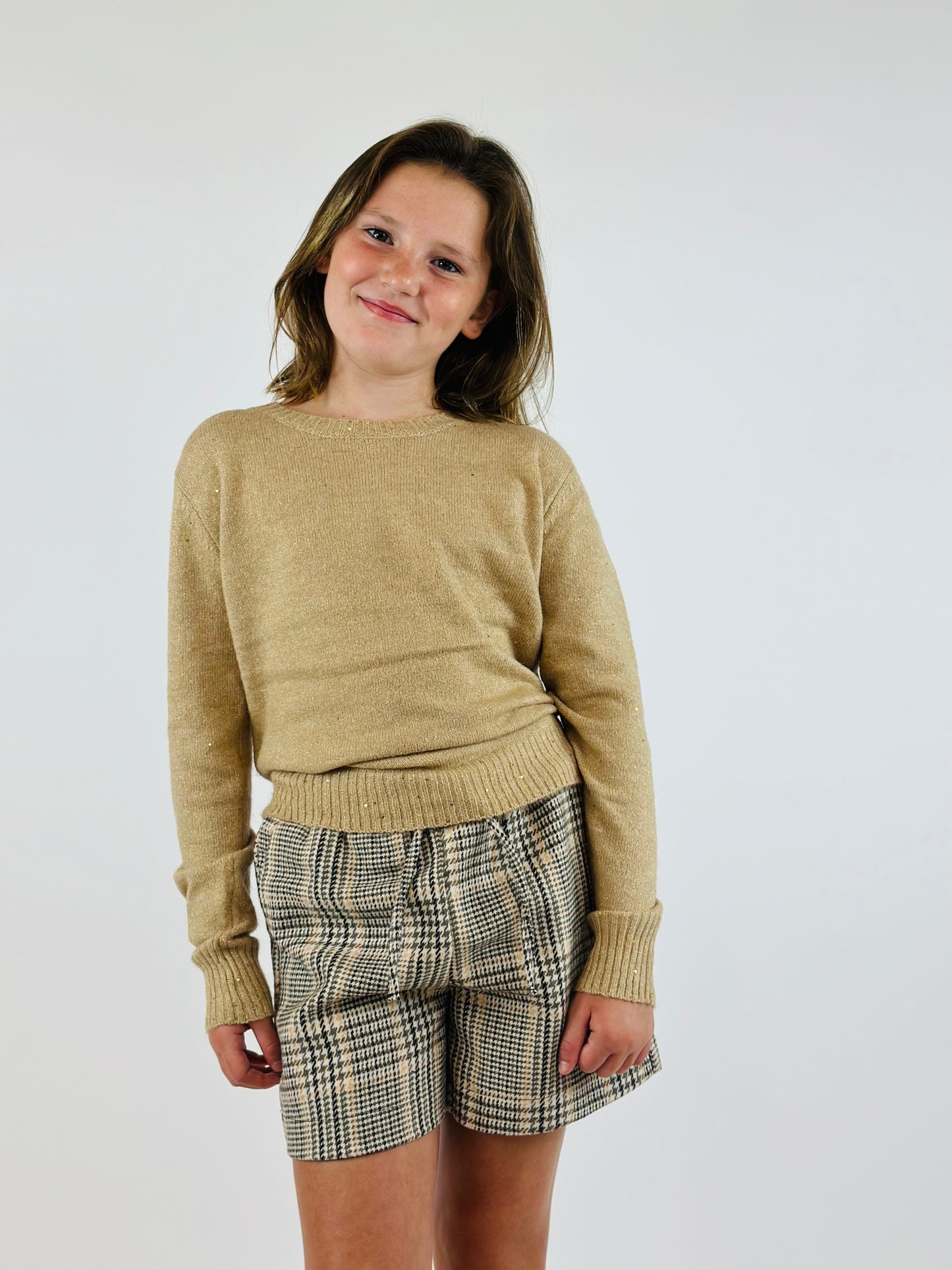 Hounds Tooth Short with Drawstring