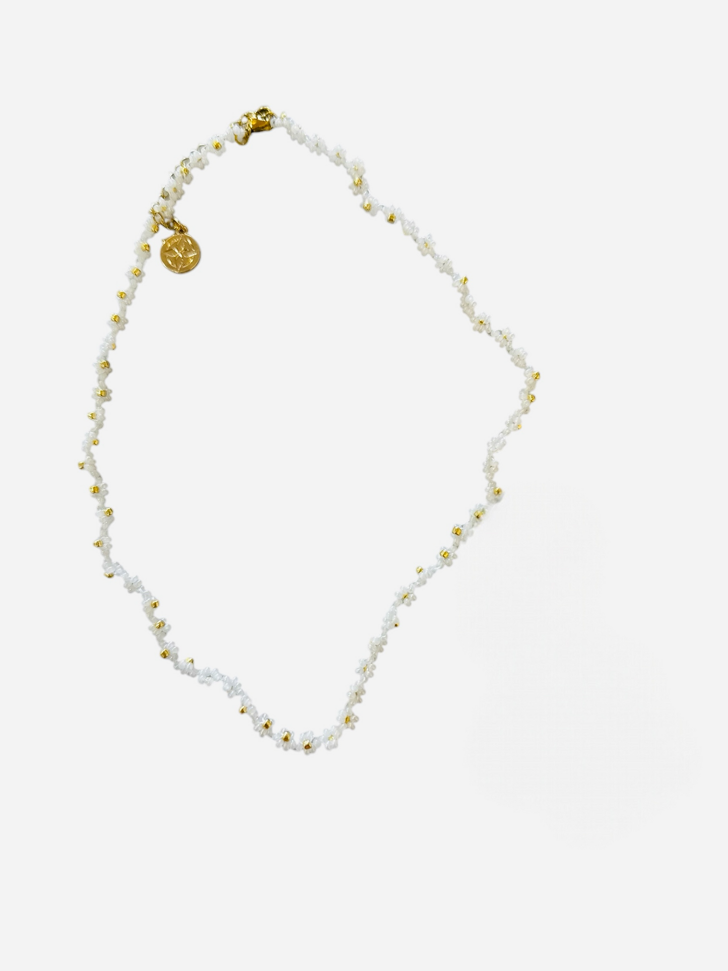 Jane Marie 15” Flower Beaded Necklace - White