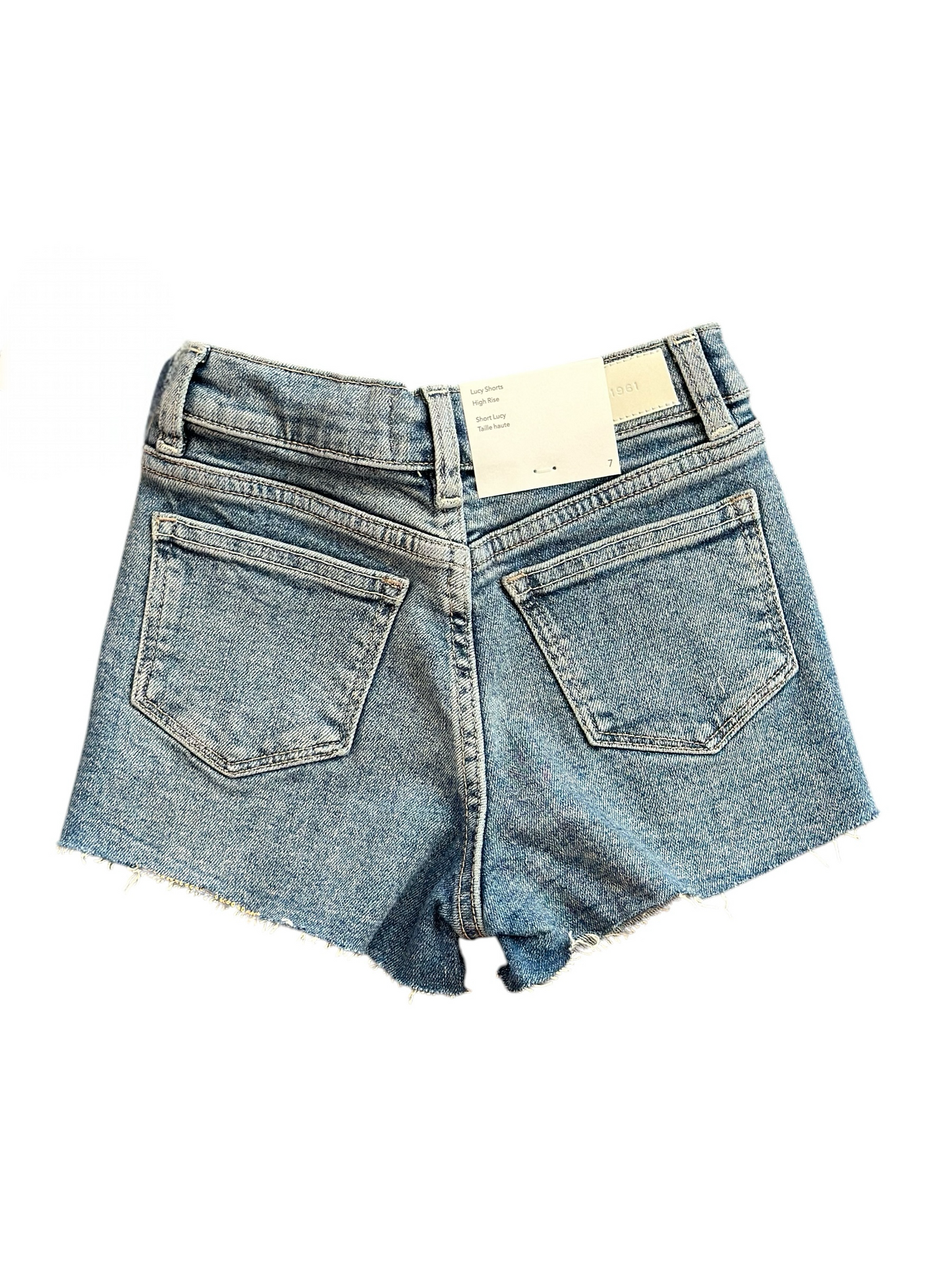 Lucy Denim Distressed Cut Off Shorts - Springdale Blue