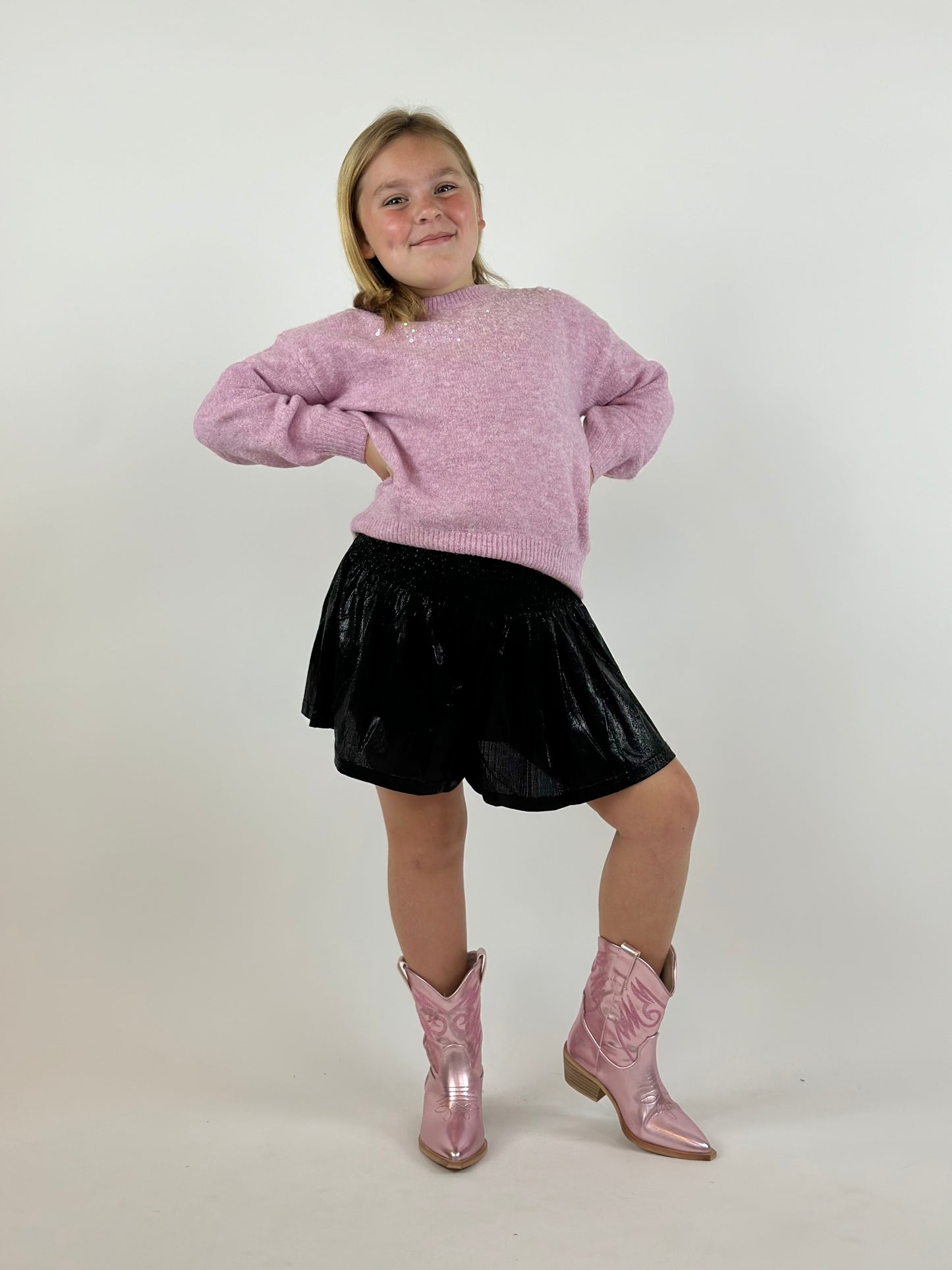 Olivia Sequin Sweater - Pink
