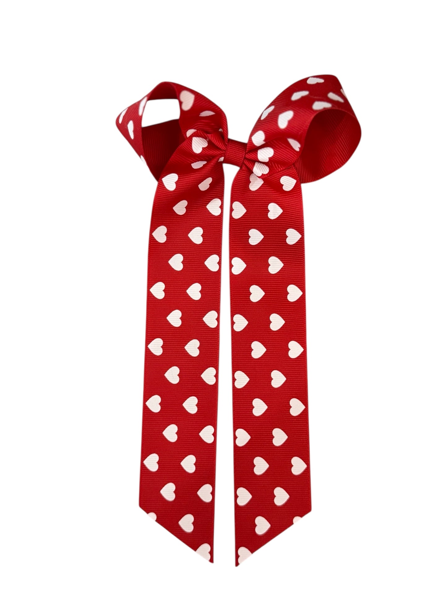 Heart Print Long Bow w/Clip