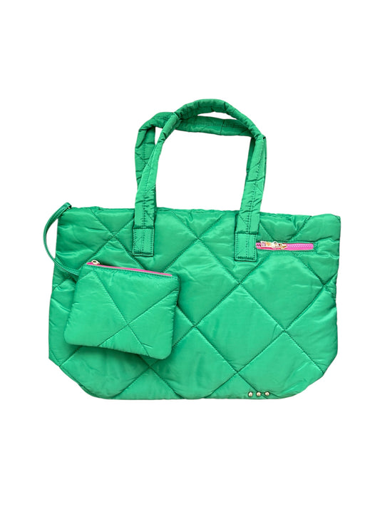 Presley Puffer Quilted Tote Bag - Emerald
