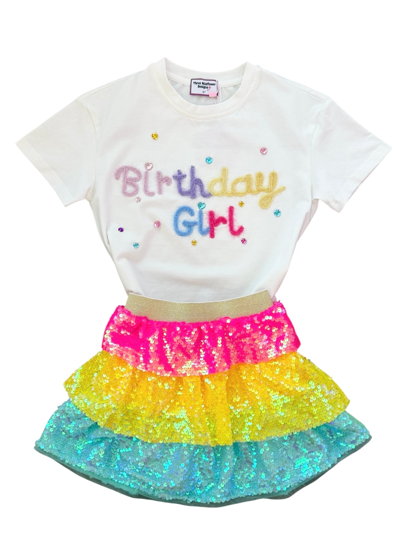 Birthday Girl Sequins Skirt