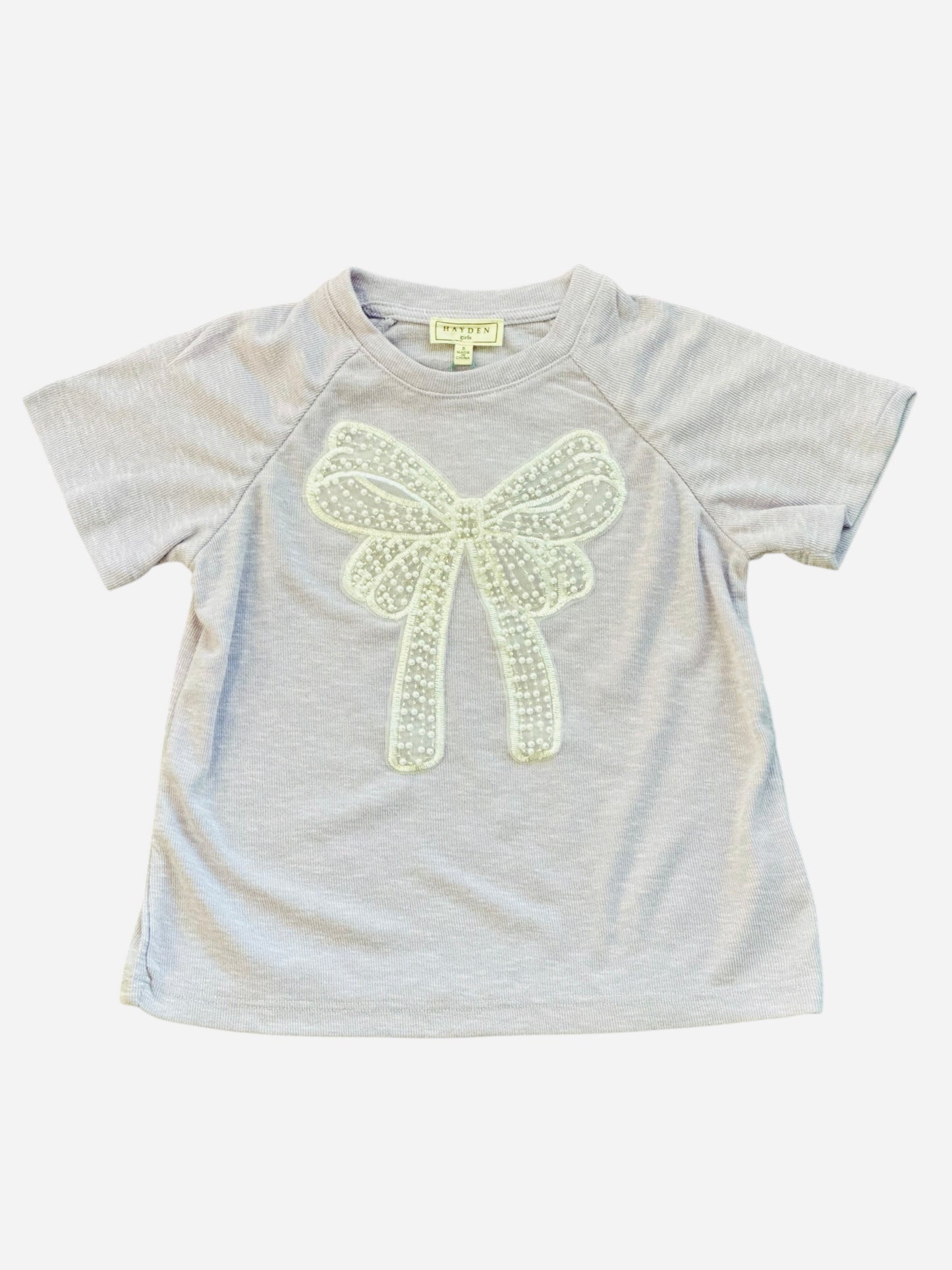 Pearl Bow Tee - Lavender