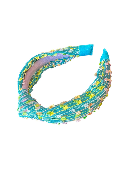 Confetti Knot Headband - Aqua