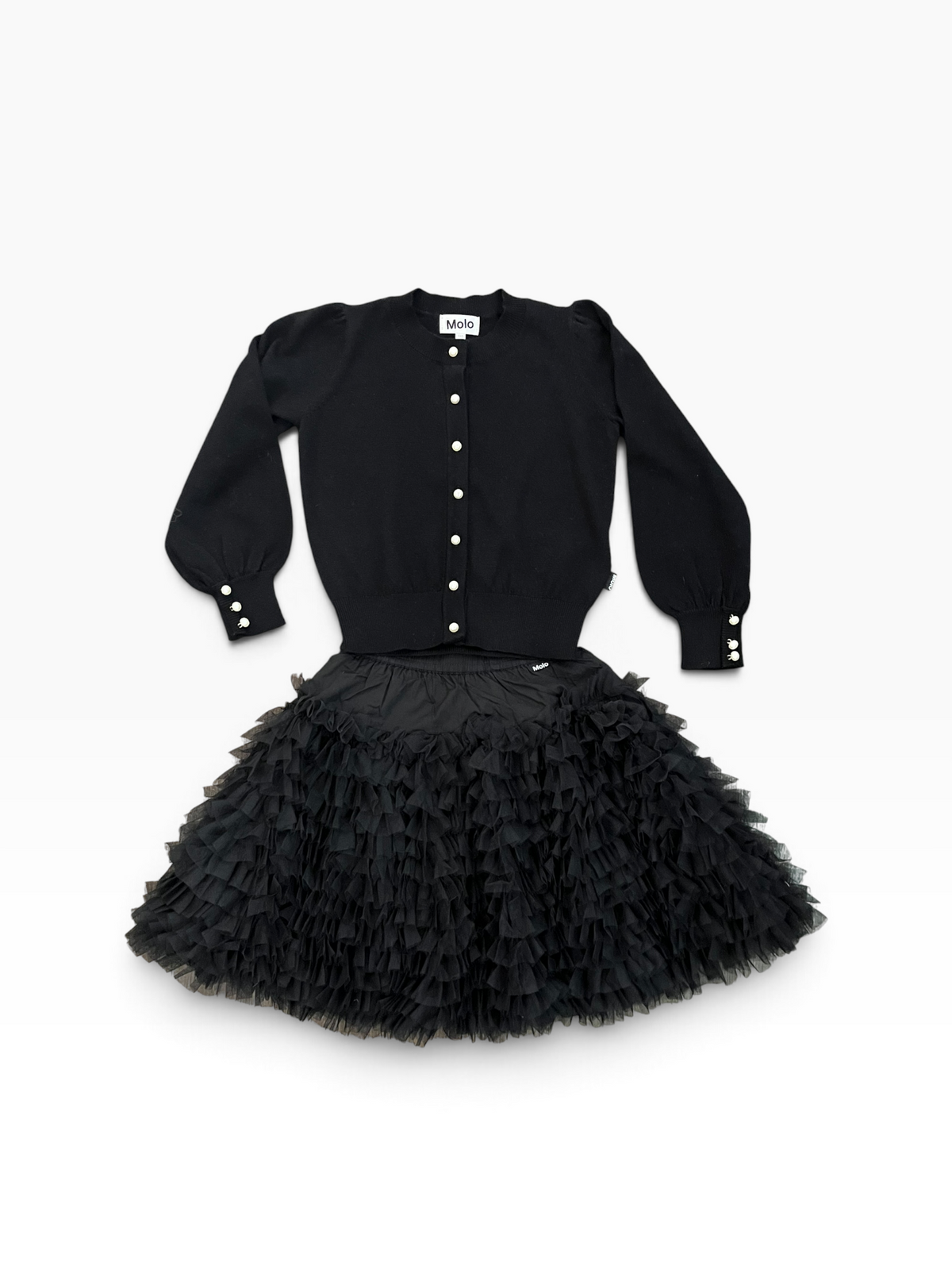 Molo Blissus Tiered Ruffle Skirt - Black