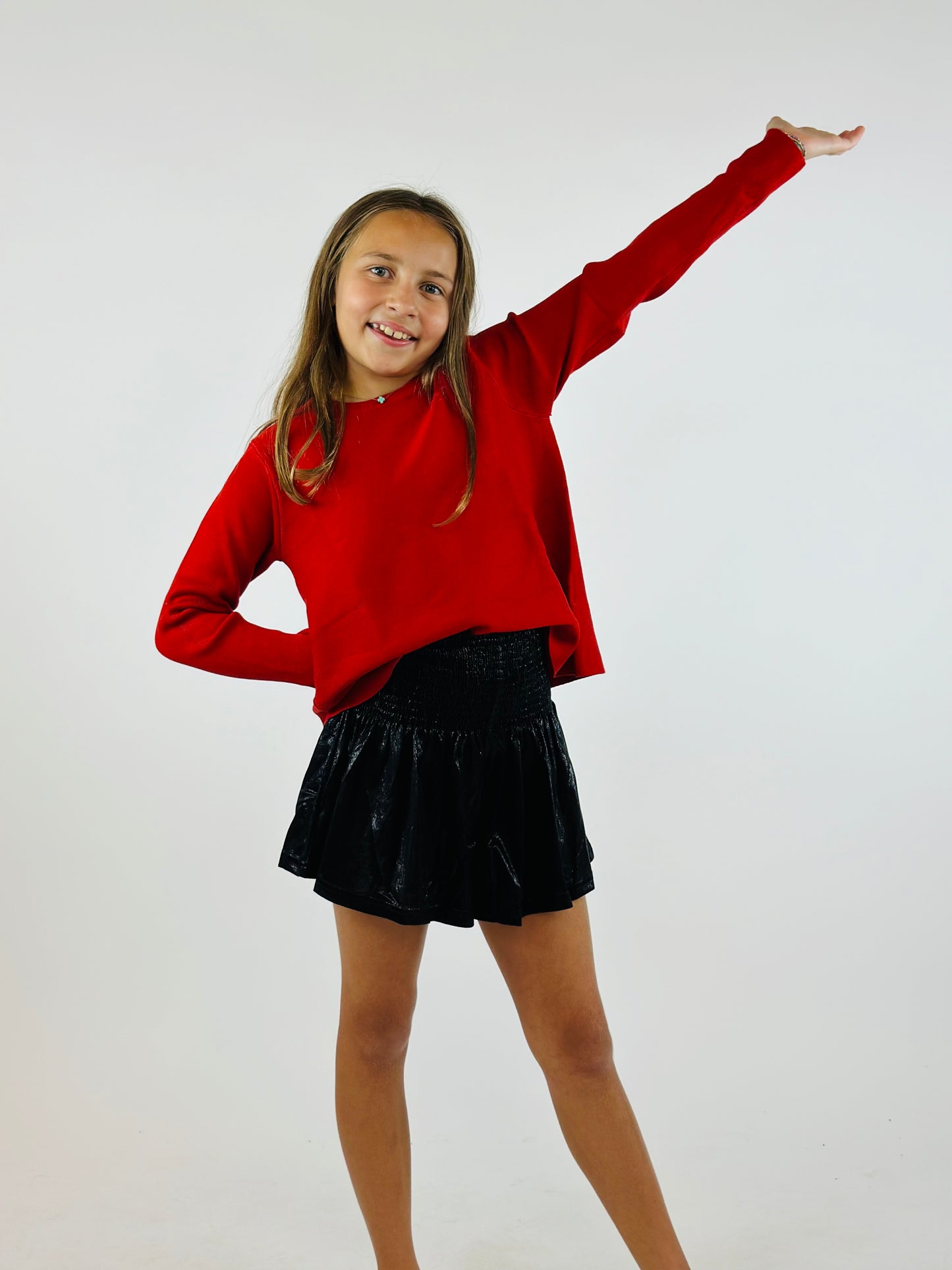 Boxy Knit Sweater - Red