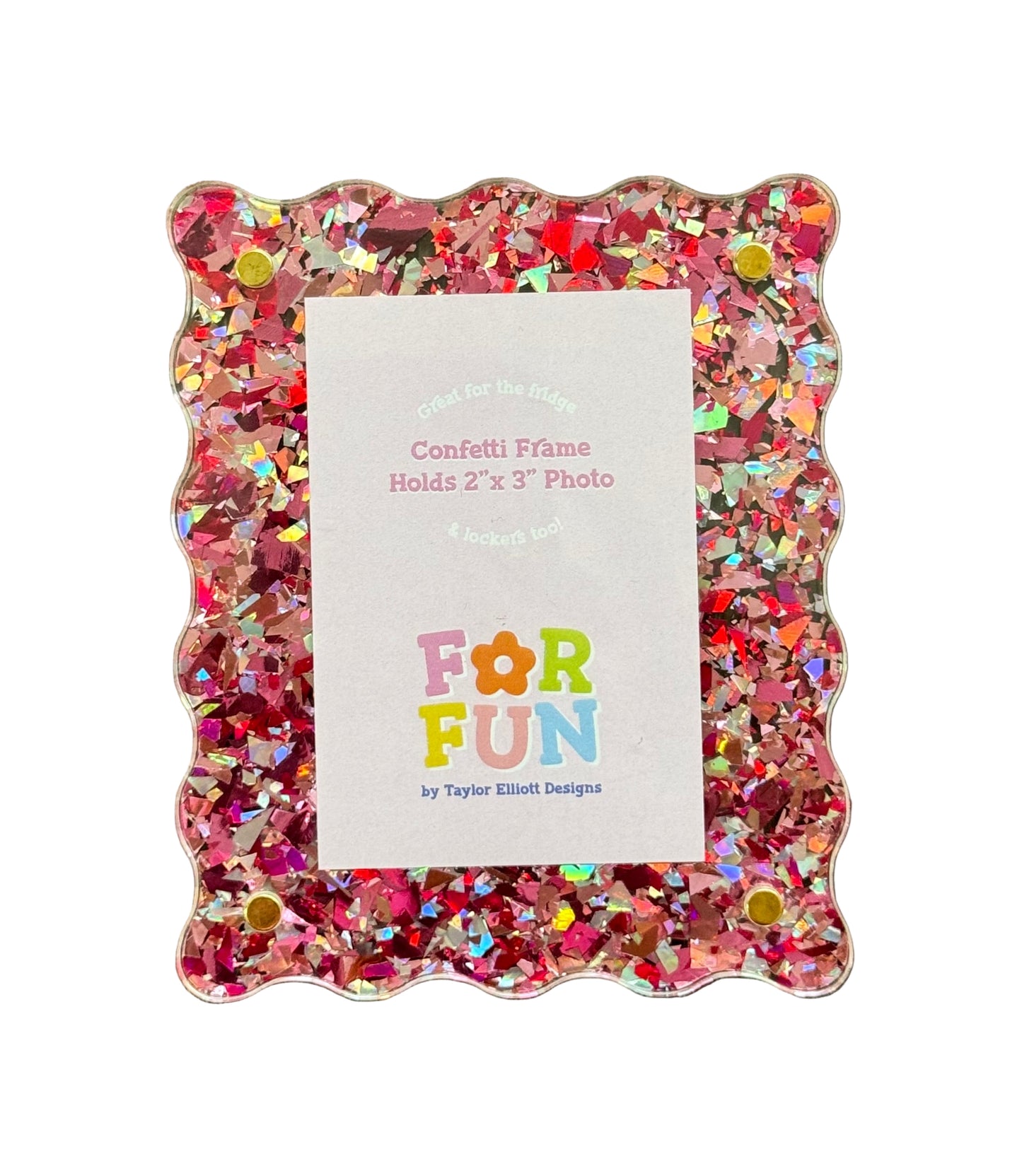Acrylic Magnetic Frames - Pink Confetti