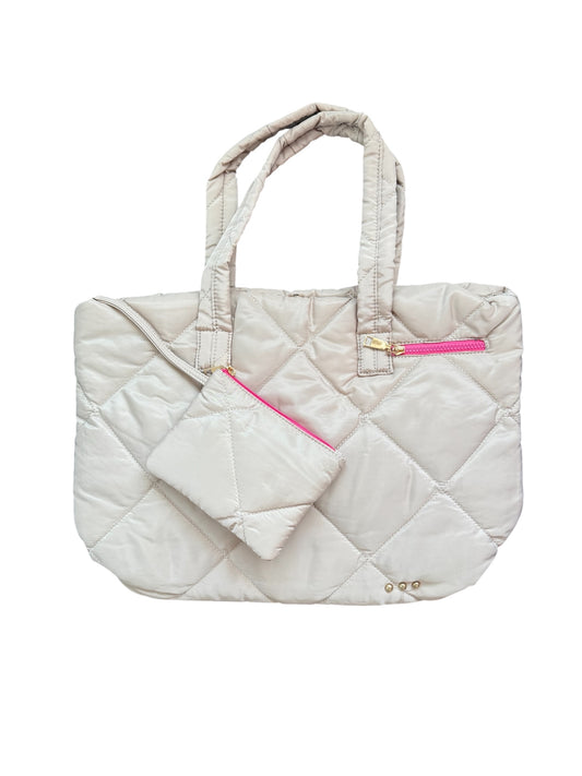 Presley Puffer Quilted Tote Bag - Tan