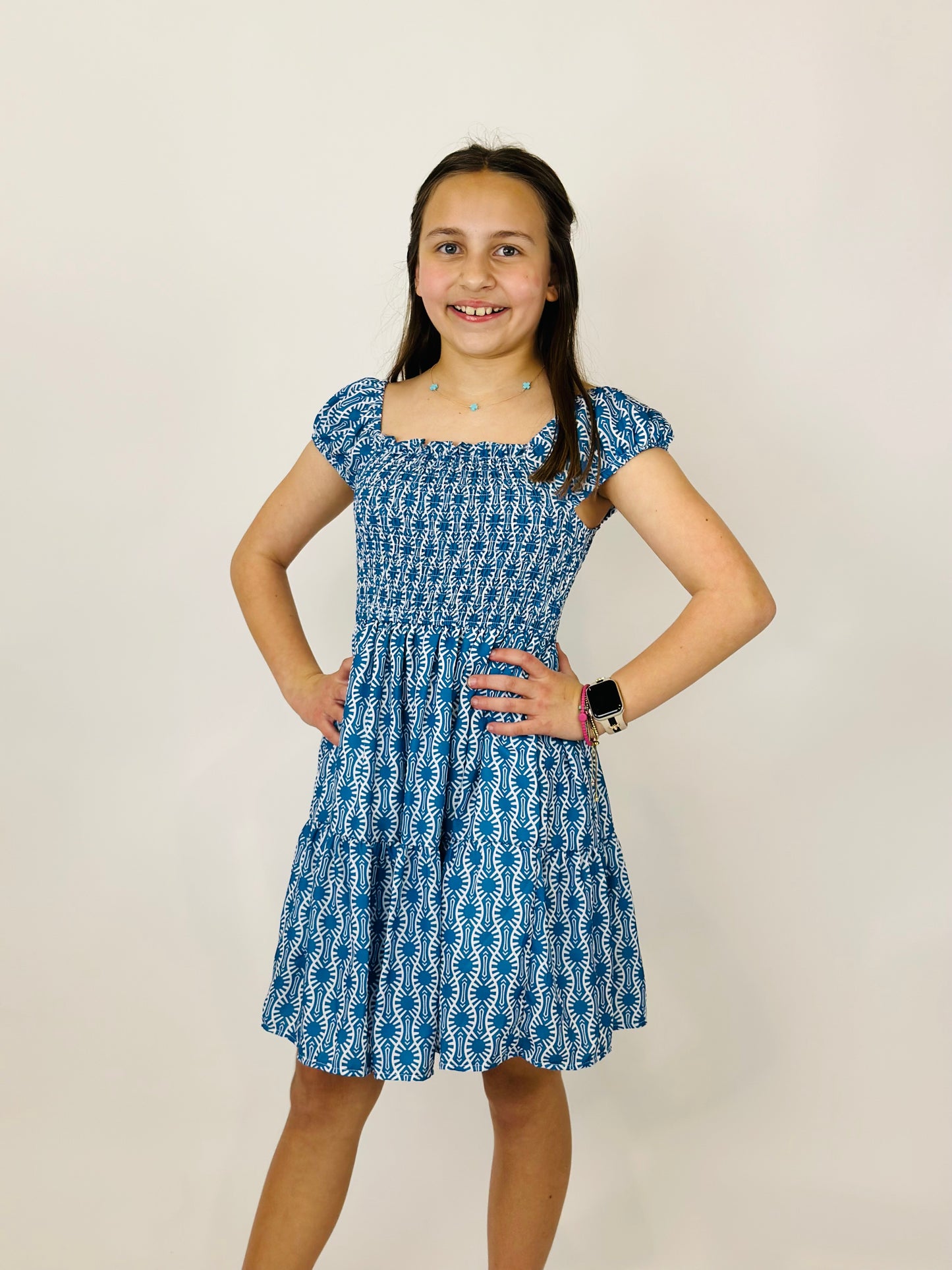 Geo Printed Tiered Dress