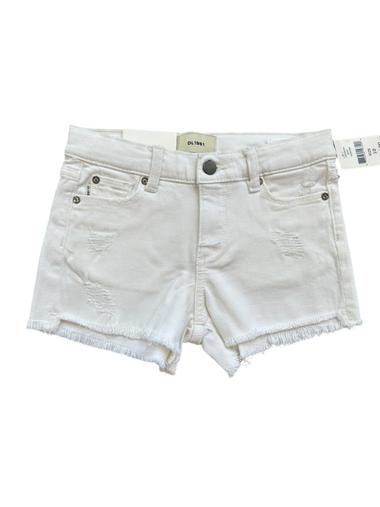 Lucy Denim Distressed Cut Off Shorts - White