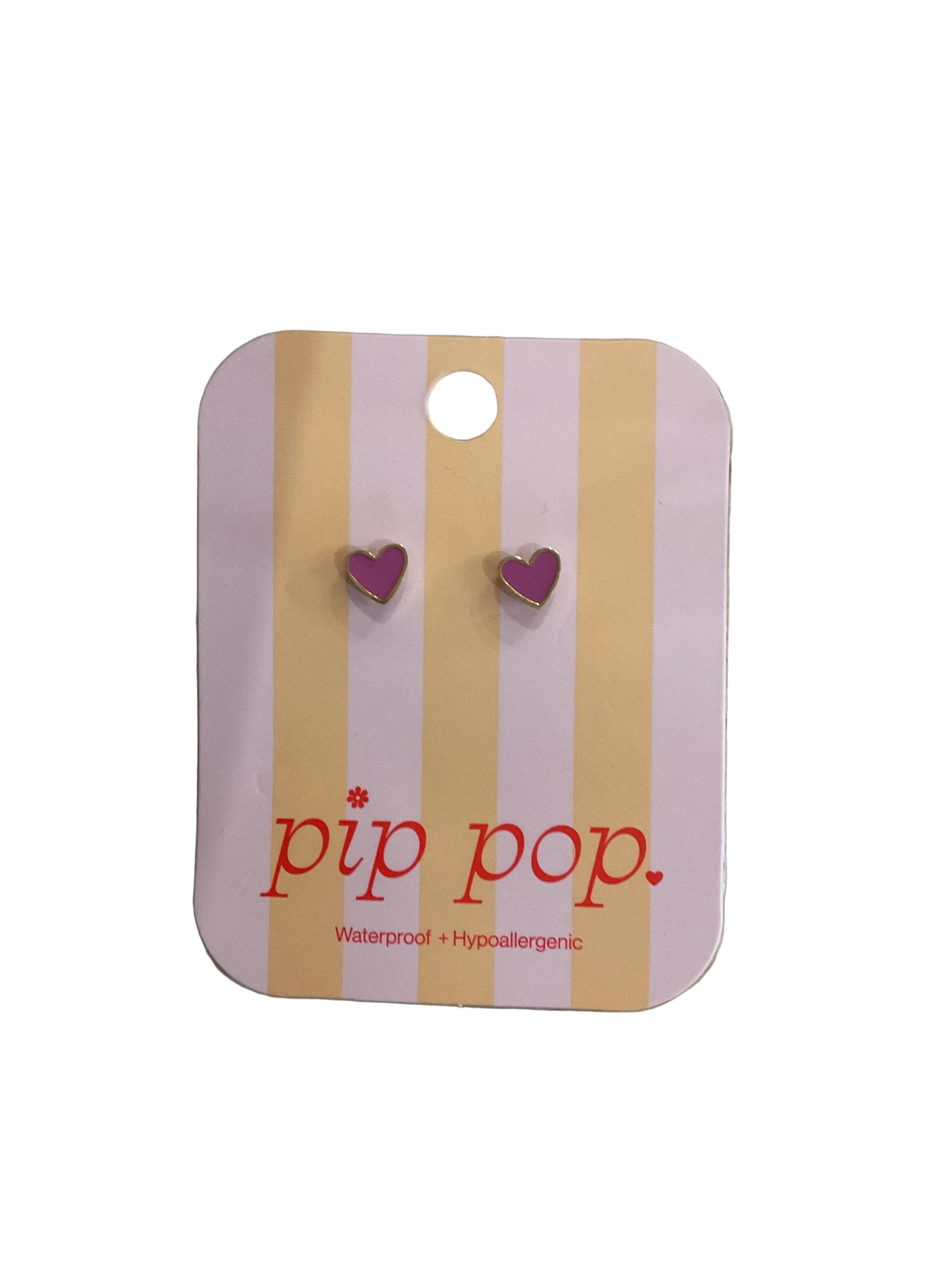 Pip Pop Pink Heart Stud Earrings