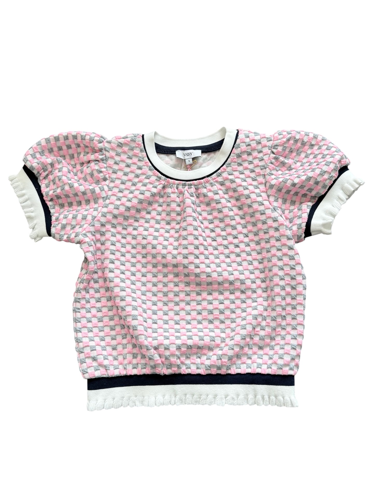 VOY Checkered Top - Pink