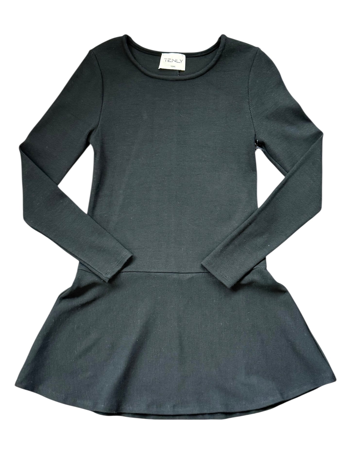 Tenly Rayon Rib L/S Tank Dress - Black