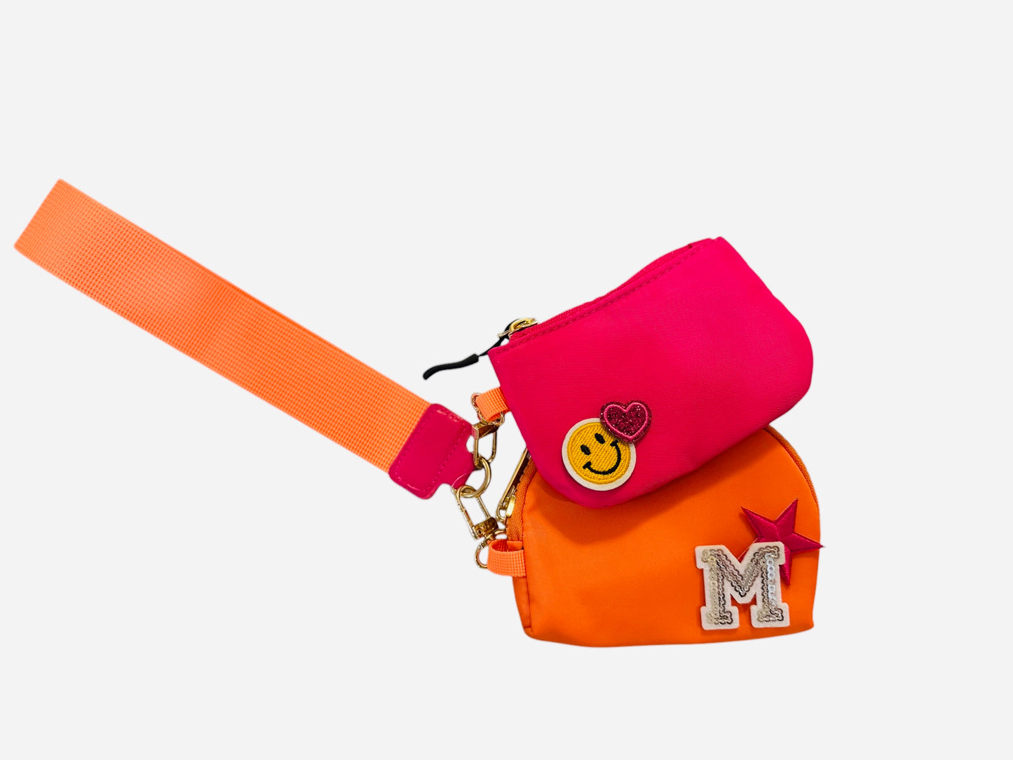 Jane Marie Wristlet - Orange/Hot Pink
