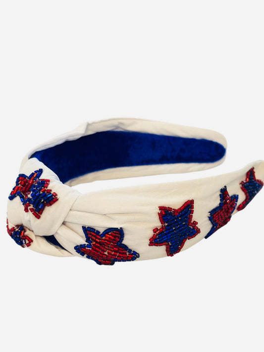 Fourth of July Headband - White Patriotic Star