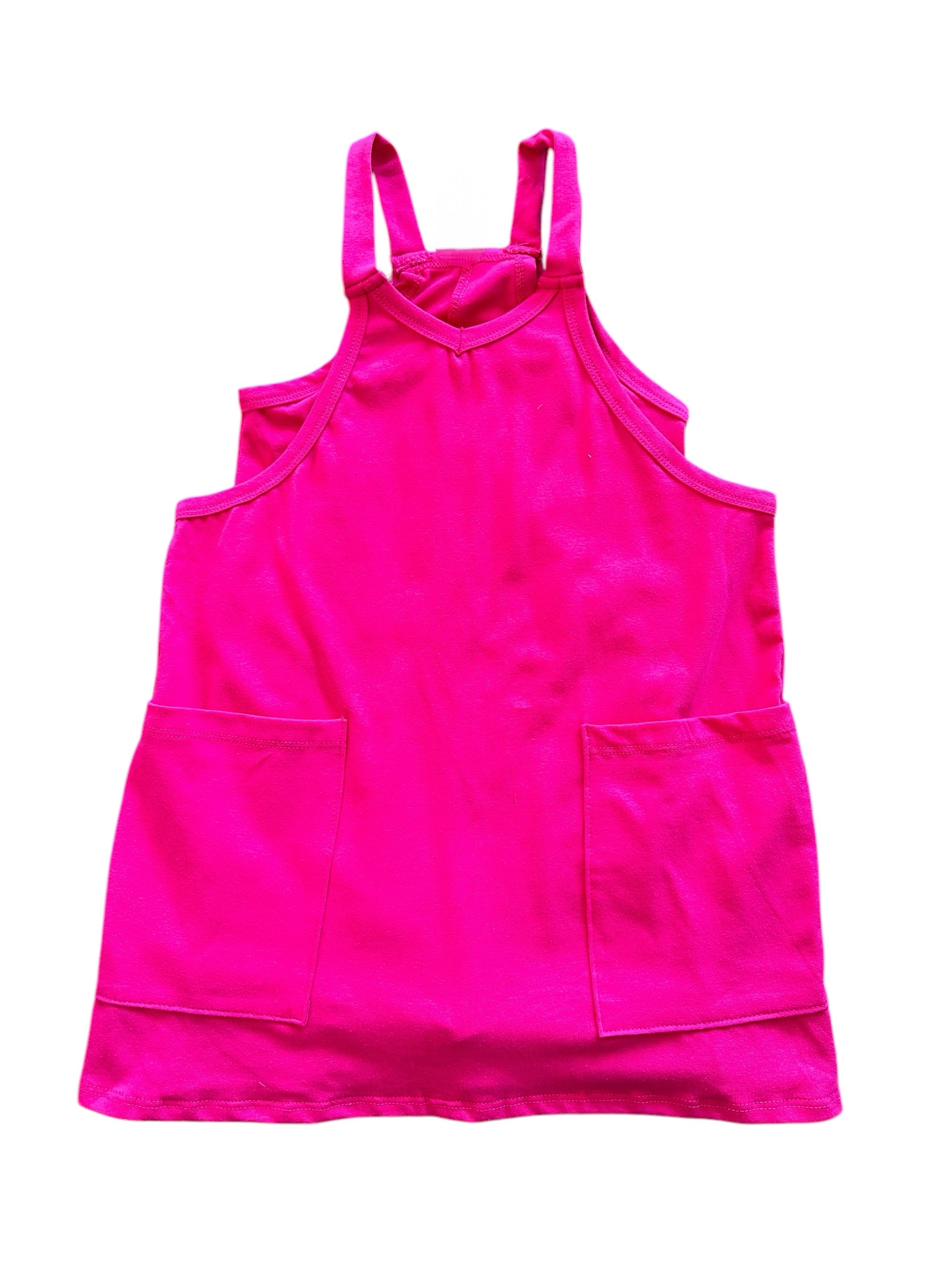 Relaxed Tank Dress w/Built in Romper Lining - Hot Pink Allie&Thea Relaxed Tank Dress w/Built in Romper Lining - Hot Pink Allie&Thea