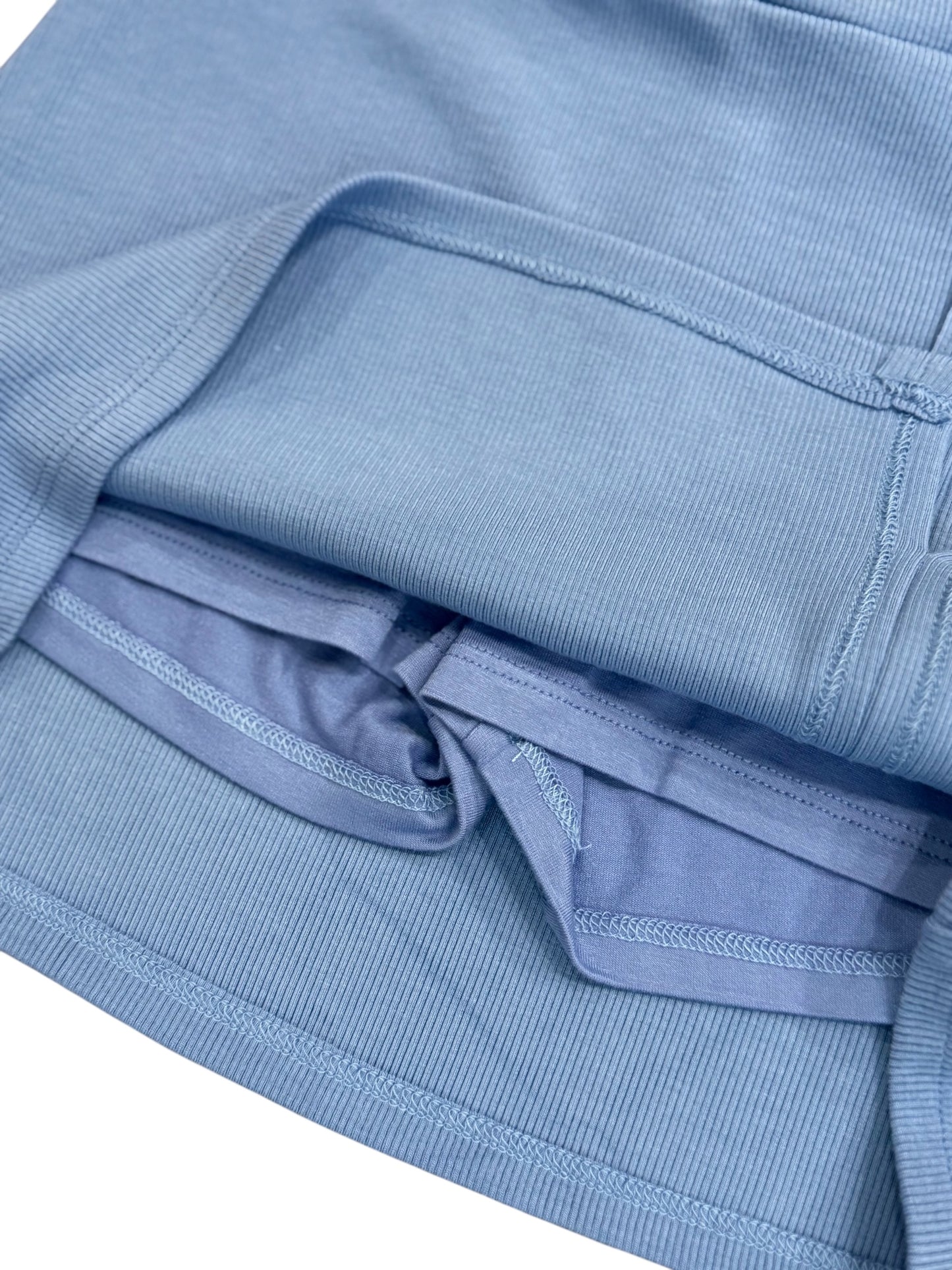 Tenly Rayon Rib Skort- Cobalt