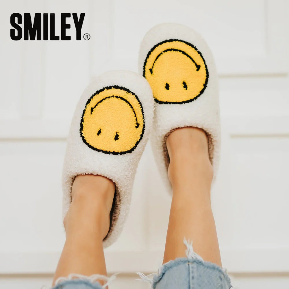 Smiley Slippers - White