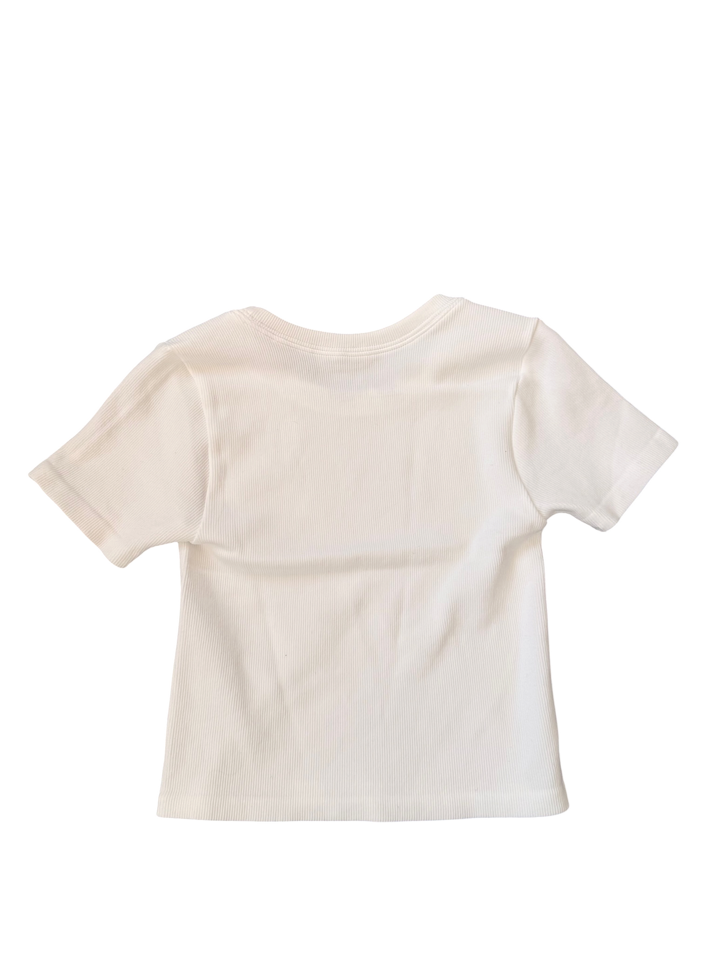 Ribbed Short Sleeve Shirt - White