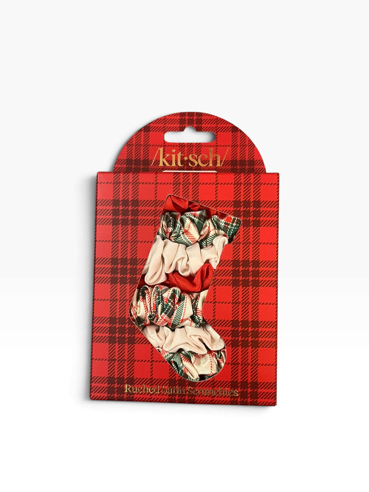 Kitsch Holiday Ruched Satin Scrunchies